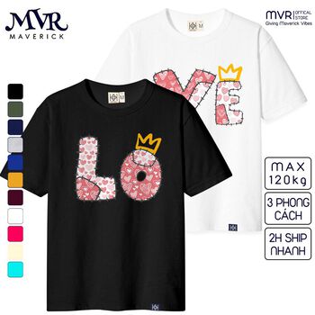 Áo Thun Cặp Đôi Unisex Love Phong Cách Hàn Quà tặng Valentine Phôm Rộng 3732 - 3731
