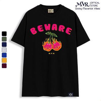 Áo Thun Nữ Phom Rộng Maverick cherry Beware Áo Phông Unisex mùa hè Nam Localbrand MVR LL8004