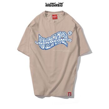 Áo thun Ủn Ủn Meo Meo® Charcoal Pencil Logo - beige