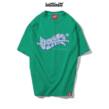 Áo thun Ủn Ủn Meo Meo® Charcoal Pencil Logo - green