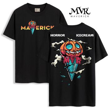 Áo Thun Cotton nam nữ unisex Tay lỡ In Hình Kem Bí Ngô Kinh Dị Áo Phông MVR Chính Hãng Cao Cấp KK1354
