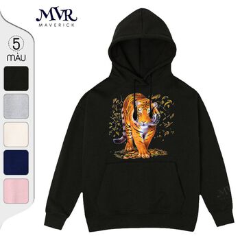 Áo Hoodie Unisex Nam Nữ Form Rộng Oversize Hình Cọp Tiger Walk 2022 Khoác Tròng Đầu Giữ Ấm  BB1341