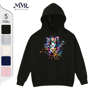 Áo Khoác Chui Đầu Form Rộng Hàn Quốc Hình Cọp Tiger Watercolor Art Chất Nỉ Da Cá Dày Dặn BB1342