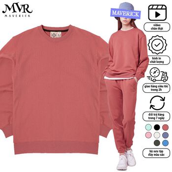 Áo Sweater MVR Cotton Hàn Quốc Phong Cách Đơn Giản Màu Đỏ Giáng Sinh