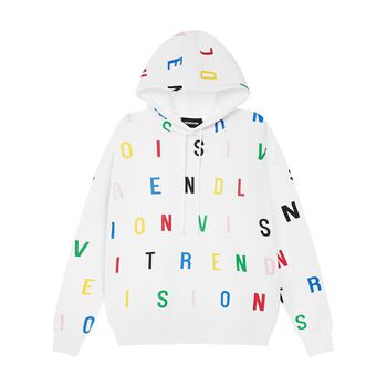 Áo hoodie chữ overprinted trắng