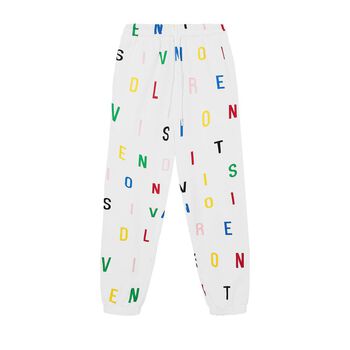 Quần hoodie chữ overprinted trắng