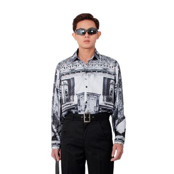 Áo sơ mi tay dài HUGU - Venice - chất liệu satin - unisex