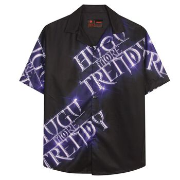 Áo sơ mi tay ngắn HUGU - Bling bling - chất liệu satin - unisex