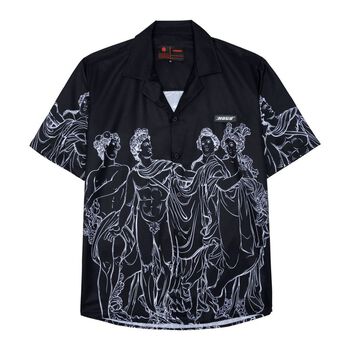 Áo sơ mi tay ngắn HUGU - People Ss2 - chất liệu satin - unisex