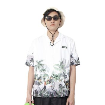 Áo sơ mi tay ngắn HUGU - Safari Ss02 - chất liệu satin - unisex