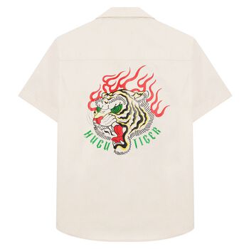 Áo sơ mi tay ngắn HUGU - Tiger - chất liệu kaki cotton - unisex