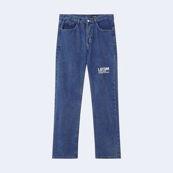 Quần Jean Unisex LATOM Logo NOT FOR SALE - Baggy - Local Brand Chính Hãng