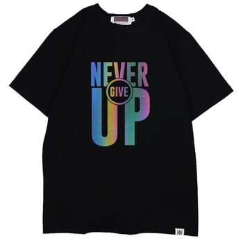 Áo thun phản quang 7 màu in chữ Never Give Up - LIKA30032027-  Đen
