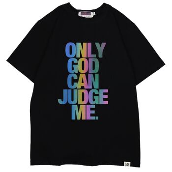 Áo thun phản quang 7 màu in chữ Only God Can Judge Me - Đen
