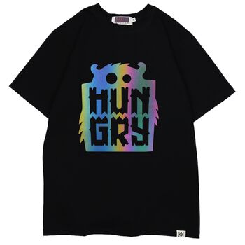 Áo thun phản quang 7 màu in chữ  Hungry - Đen - LIKA30032034