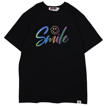 Áo thun phản quang 7 màu in chữ Smile - LIKA30032030  - Đen