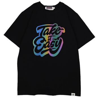 Áo thun phản quang 7 màu in chữ  Take It Easy - Đen