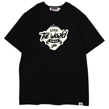 Áo thun phát sáng in chữ Leave The World Behind You - Đen2