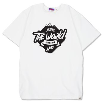 Áo thun in chữ Leave The World Behind You - LIKA30032003 - Trắng