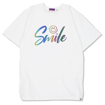 Áo thun phản quang 7 màu in chữ Smile - Trắng