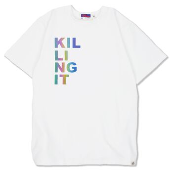 Áo thun phản quang 7 màu chữ Killing it  - Trắng
