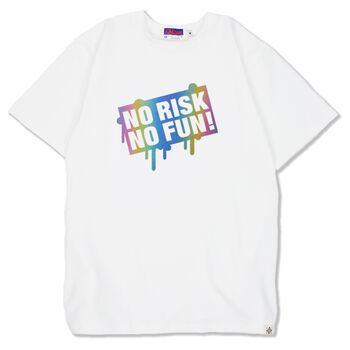 Áo thun phản quang 7 màu in chữ No Risk No Fun - LIKA30032008 - Trắng