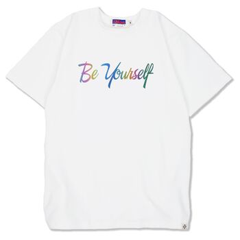 Áo thun phản quang 7 màu in chữ Be Yourself - Trắng