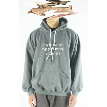 Áo hoodie unisex chodole chất liệu hoodie nỉ, đẹp form rộng cho cả nam và nữ in chữ My favorite type of men is ramen