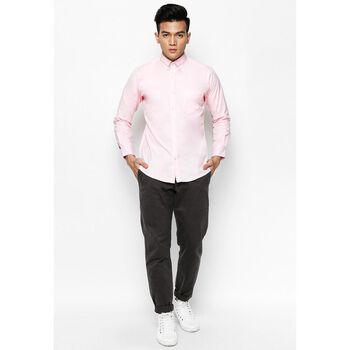 Áo sơ mi hồng tay áo họa tiết camouflage ở khủy tay ( Clearance)