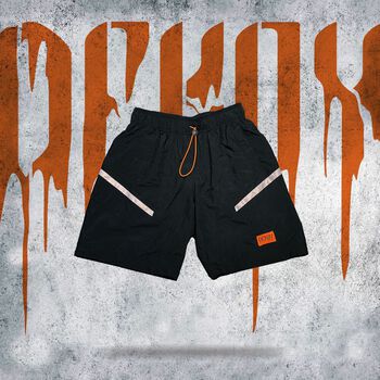 REFELECTIVE BLACK SHORT | Quần lửng dù lưng thun DEKOY