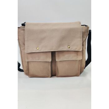 Cặp đeo chéo NINSHINO vải canvas vintage ( JOU 1 - LIGHT BROWN)