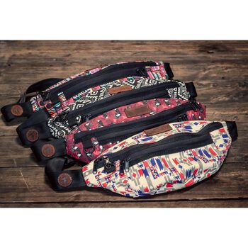 Túi bao tử túi đeo hông nam và nữ , vải canvas chống nước nhiều ngăn ( NINSHINO FANNY 2 - NEON)