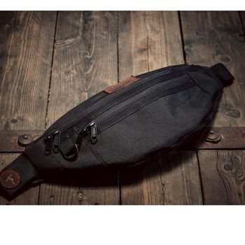 Túi bao tử túi đeo hông nam và nữ , vải canvas chống nước nhiều ngăn ( NINSHINO FANNY 2 - BLACK)