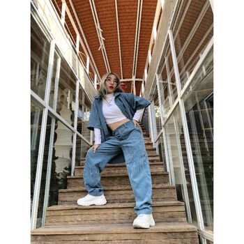 Áo Sơ Mi Nhung Tăm Xanh Unisex