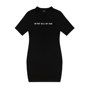 Váy body dáng ôm Dont Kill My Vibe màu đen | Dress Odette