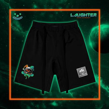 [The Laughter] EATEN ASTRONAUT Shorts -  Quần Short Nỉ Cotton Phi Hành Gia Đũng Thụng Hip Hop