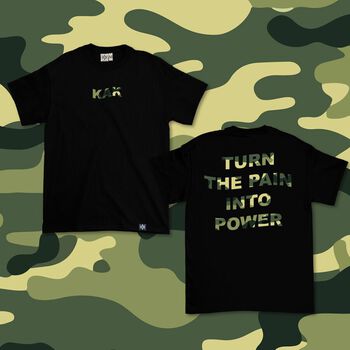 Áo thun in chữ Turn the pain into power - LIKA11052010 - Kak - Đen