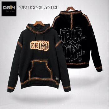 Áo hoodie local brand chính hãng hoodie unisex nam nữ form rộng Drim Hoodie 3D-FIRE
