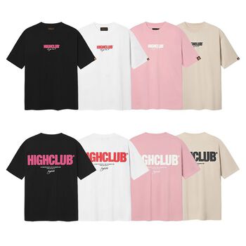 Áo Thun BASIC V2 Tay Lỡ Unisex Nam/Nữ Đen/Trắng/Hồng/Beige Cổ Tròn - HIGHCLUB Brand Chính Hãng