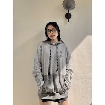 ÁO HOODIE TFB NỐI TAY XÁM THÊU