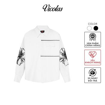 Áo sơ mi nam tay dài họa tiết thêu VICOLAS EMBROIDERED SHIRT