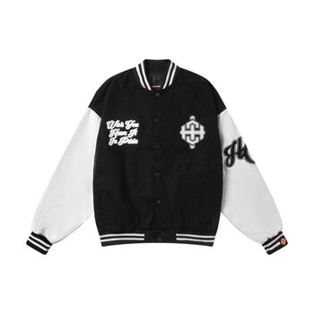 Áo Khoác BADGE Unisex Nam/Nữ Nhung Tăm Đen/Trắng - HIGHCLUB Brand Chính Hãng