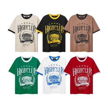 Áo Thun BADGE Tay Lỡ Unisex Nam/Nữ Kem/Đen/Nâu/Xanh Lá/Trắng/Đỏ Cổ Tròn - HIGHCLUB Brand Chính Hãng