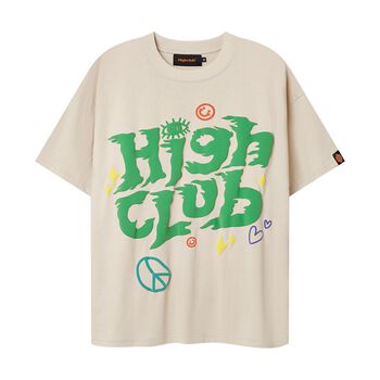 Áo Thun FREEDOM Tay Lỡ Unisex Nam/Nữ màu Beige Cổ Tròn - HIGHCLUB Brand Chính Hãng