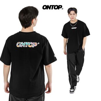 Áo thun local brand chính hãng ONTOP form rộng tay lỡ màu đen - Cera