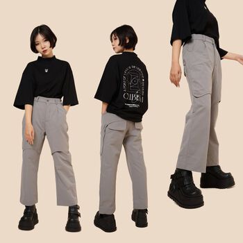 Quần Ống Rộng Xám BunnyHill SSAN06