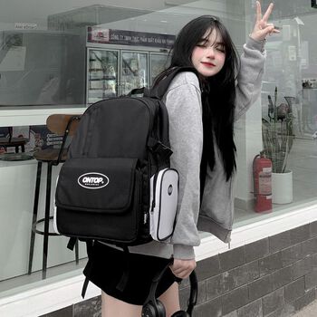 Balo nam đi học thời trang màu đen Local Brand ONTOP - BW Backpack