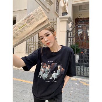 Áo Thun Unisex Cotton Nhập khẩu| Heaven And Hell (Black)