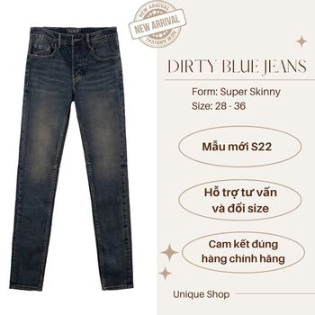 [S22 season] Quần Skinny Jeans Nam Nhập khẩu cao cấp | Dirty Blue Skinny Jeans