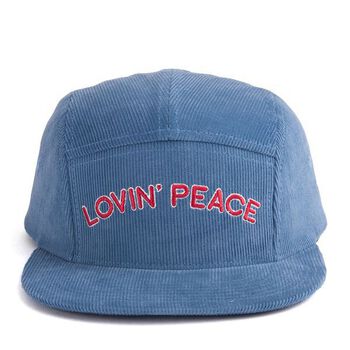Nón lưỡi trai Premi3r, mũ hiphop nam nữ (LOPE CORDUROY LETTERING CAP BLUE_FECA21)